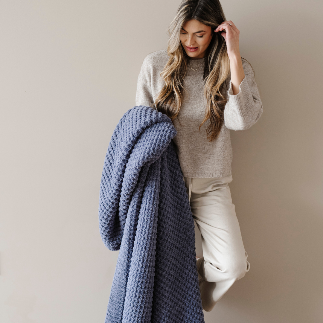Waffle Knit Throw Blanket