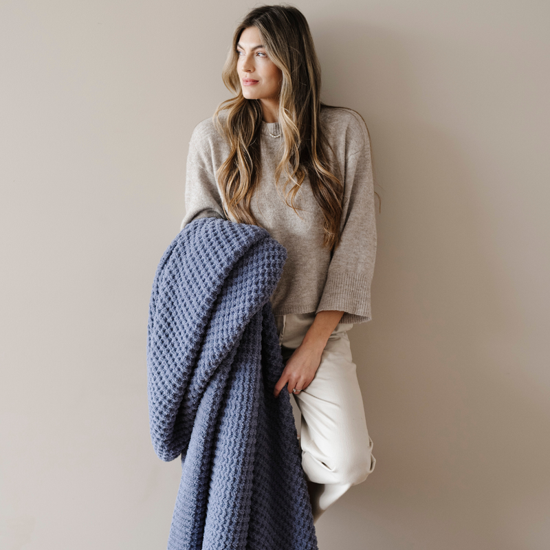 Waffle Knit Throw Blanket