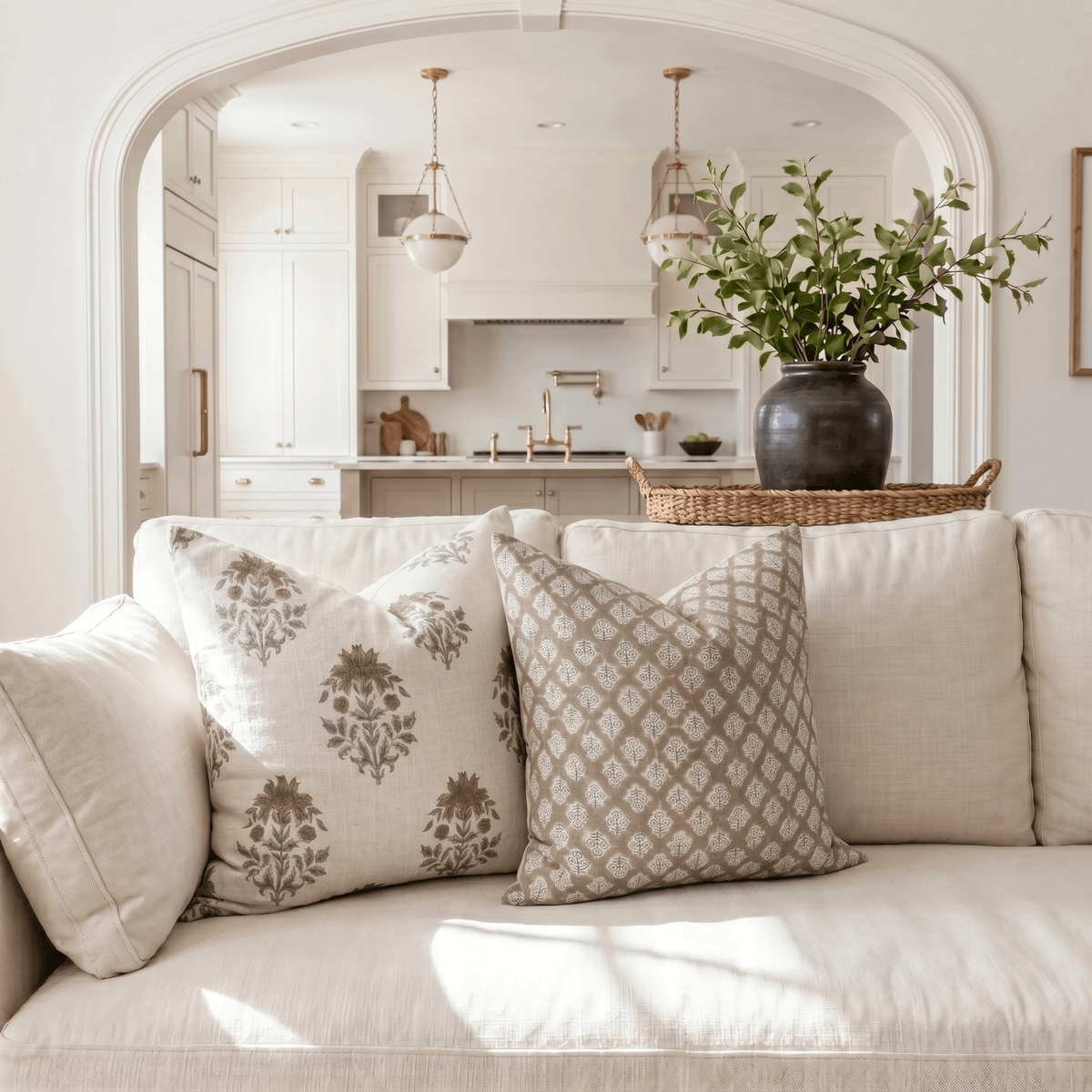 Veda Floral Block Printed Pillow Cover