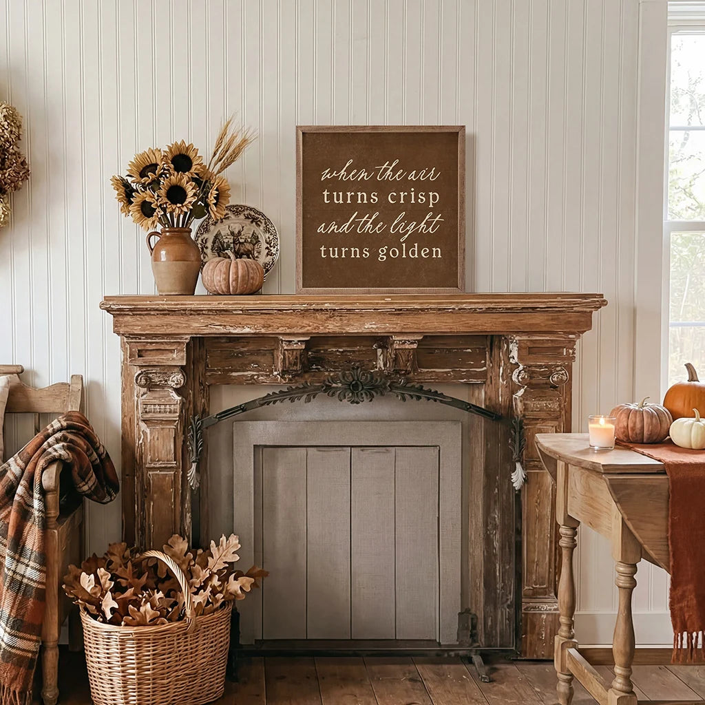 When The Air Turns Crisp Wood Wall Art