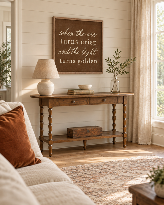 When The Air Turns Crisp Wood Wall Art