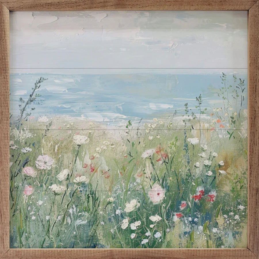 farmhouse coastal floral wall art
