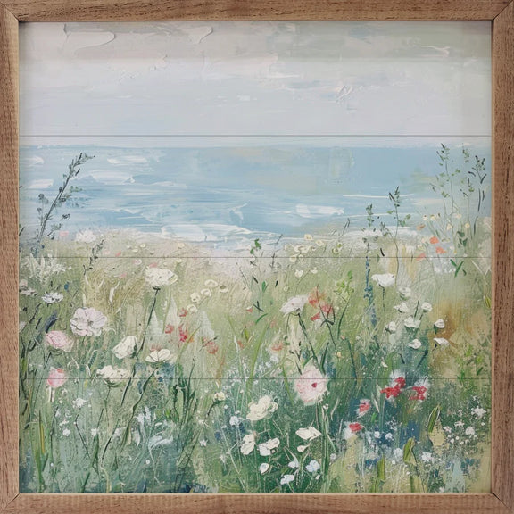 farmhouse coastal floral wall art
