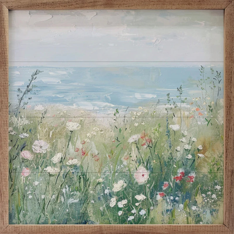 farmhouse coastal floral wall art
