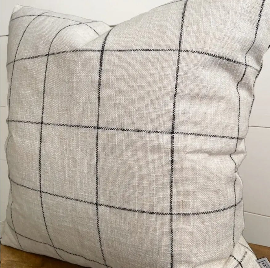 Black and Cream Check Pillow