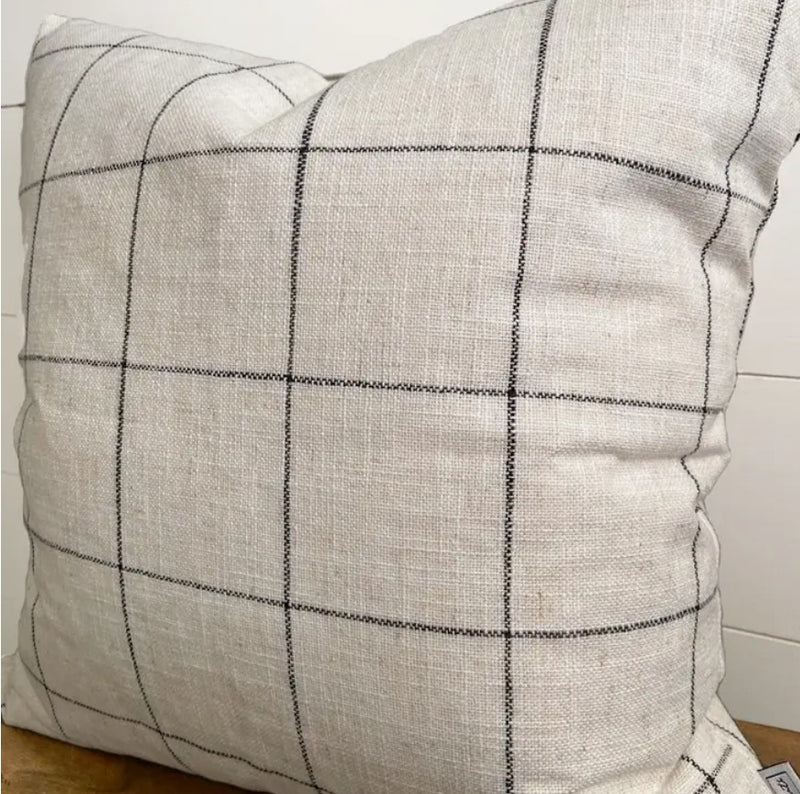 Black and Cream Check Pillow