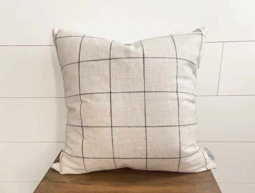 Black and Cream Check Pillow