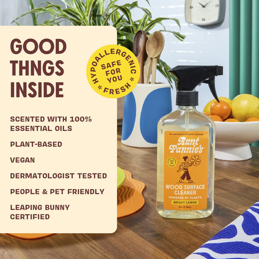 Wood surface cleaner used on shelves and trim