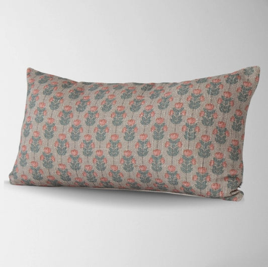 Zenni Vintage Petite Floral Pillow Cover in Oatmeal