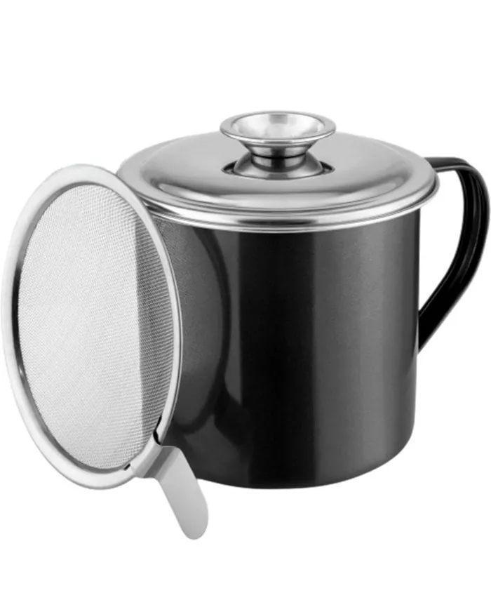 Bacon Grease Container With Strainer & Lid