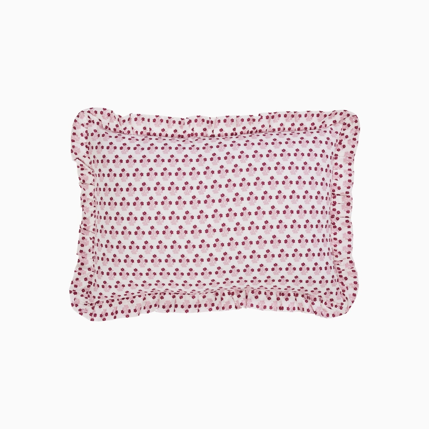 Abigail Pink Ruffled Lumbar Pillow