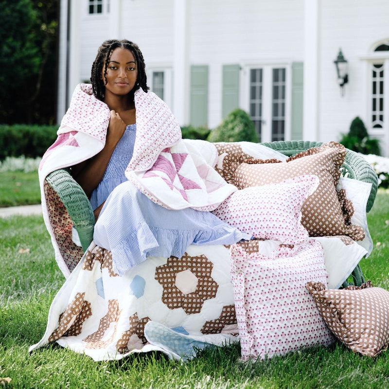 Abigail Pink Ruffled Lumbar Pillow