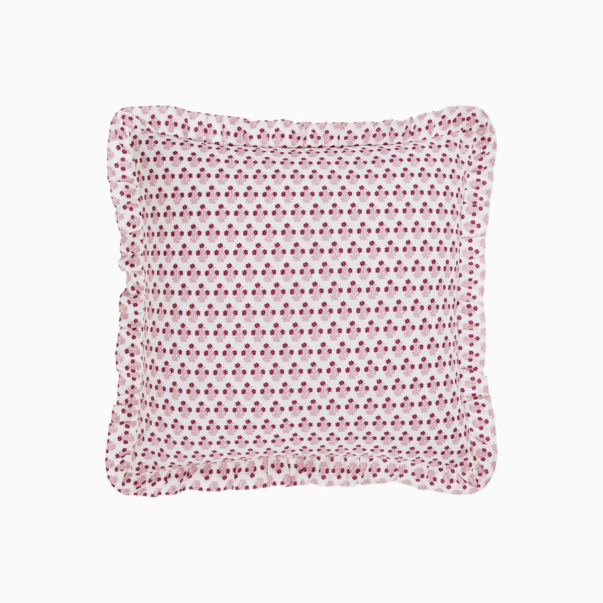 Abigail Pink Ruffled Throw Pillow