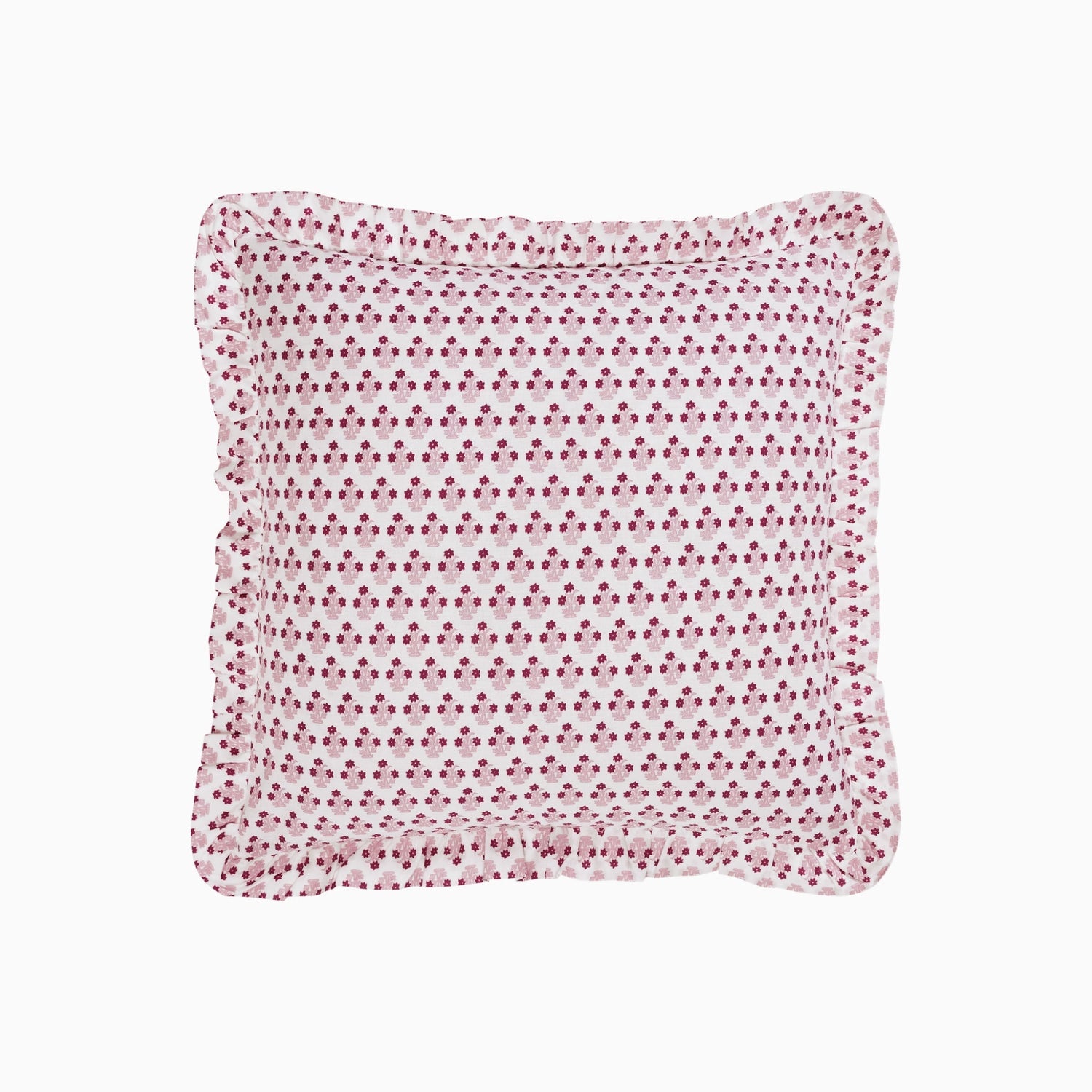 Abigail Pink Ruffled Throw Pillow