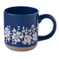 Blue Floral Stoneware Coffee Mug