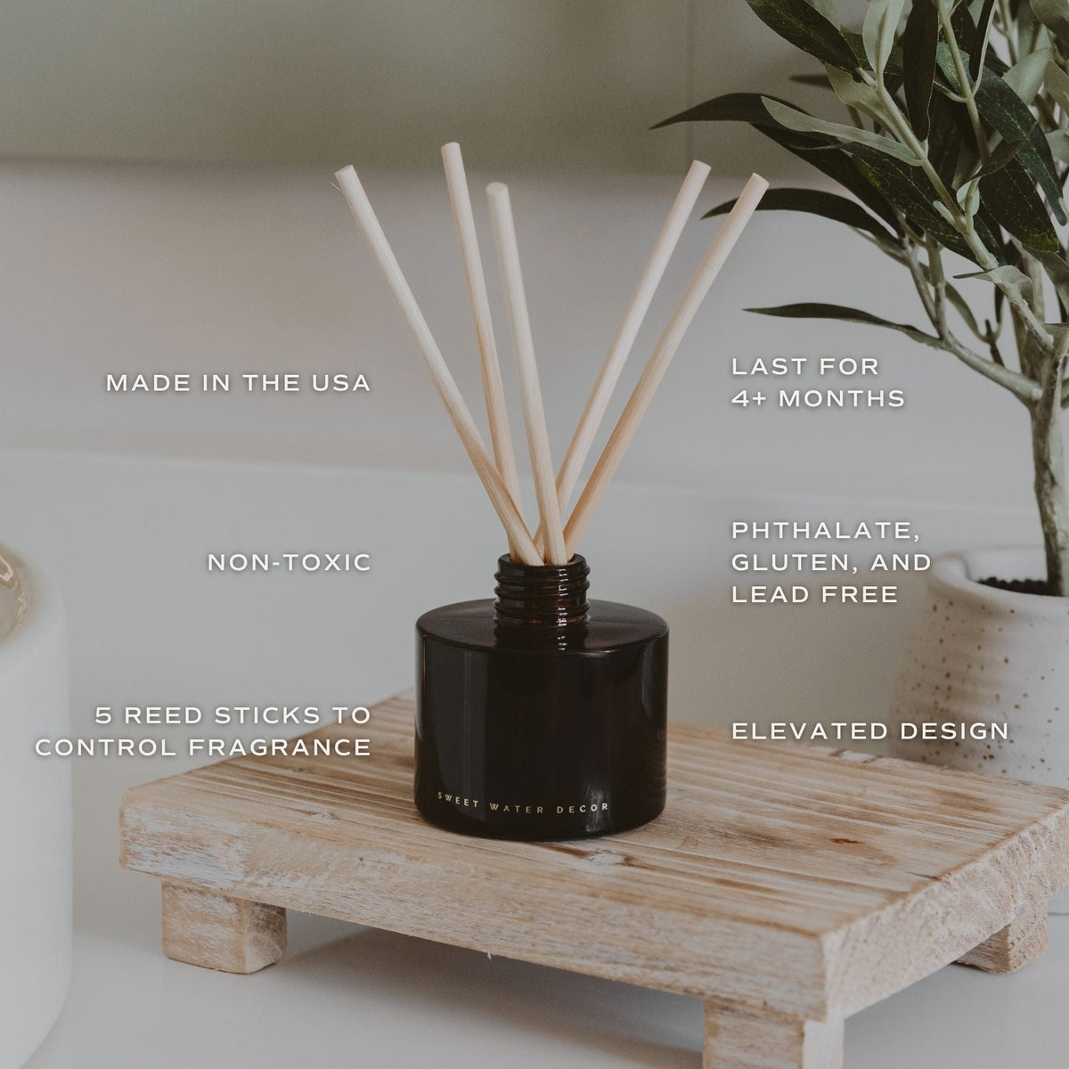 Hello Fall Amber Tinted Glass Jar | Reed Diffuser