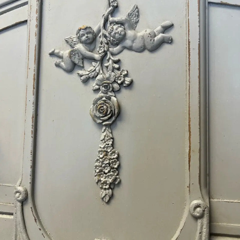 French Country Ornate Wall Mounted Coat Rack | Distressed Green Finish