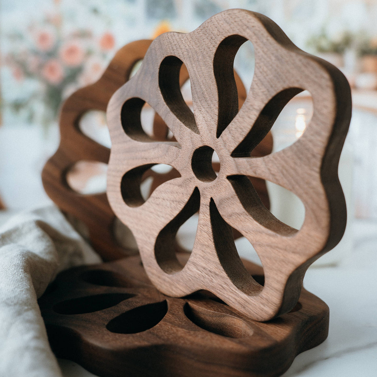 Floral Wood Trivet