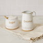 Fluted Edge Stoneware Cream + Sugar Set