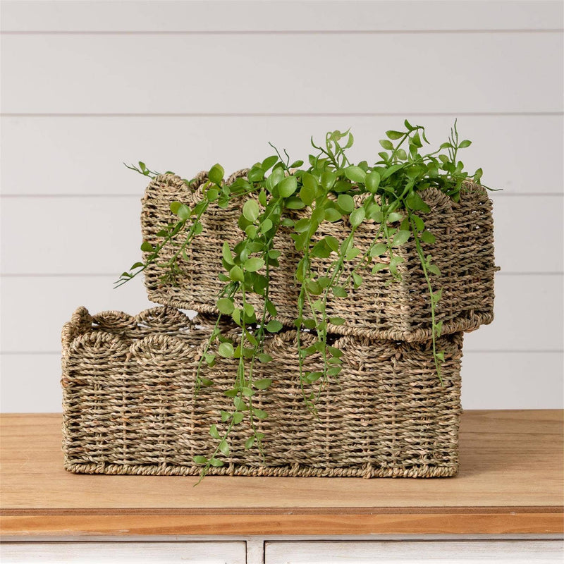 Natural woven basket farmhouse home decor