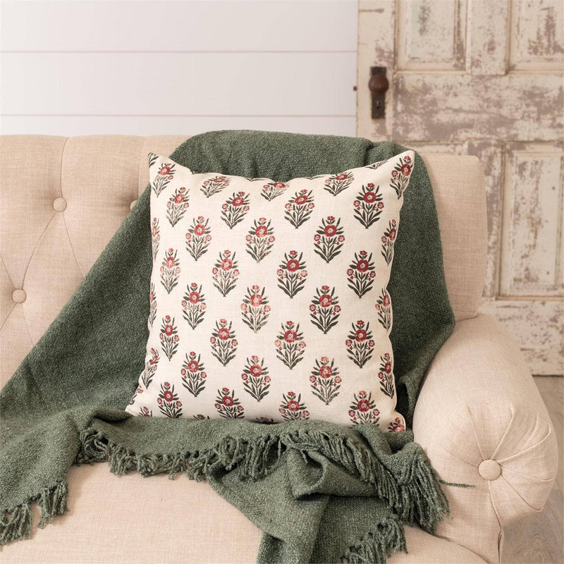 Crimson Block Print Pillow