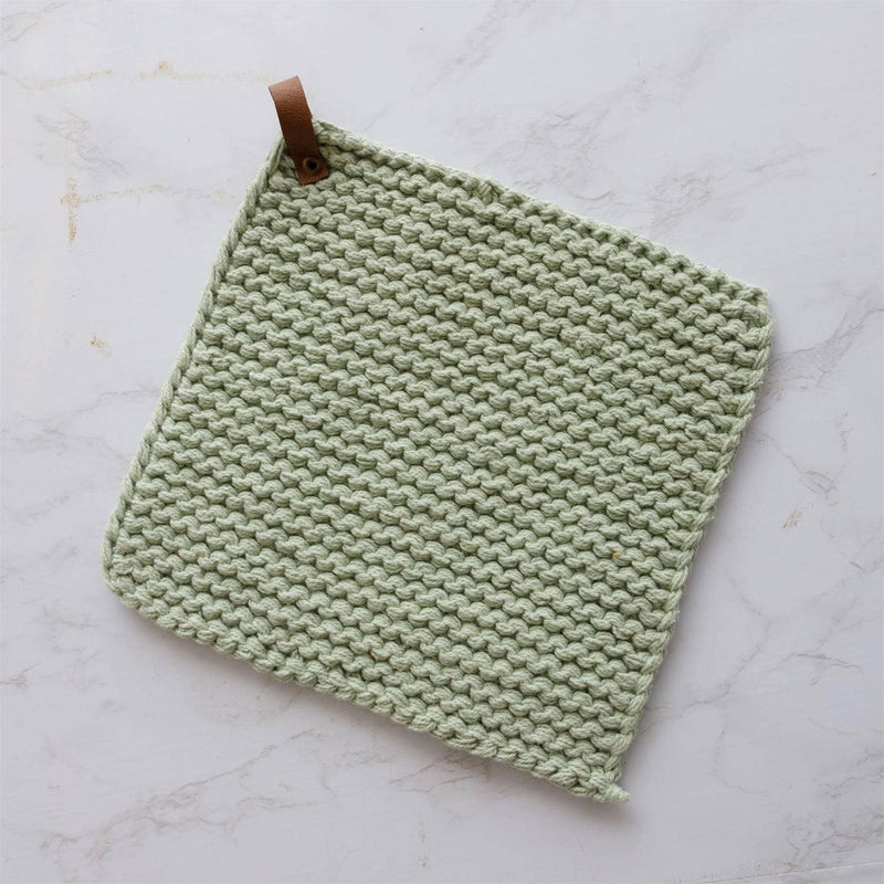 Mint Green Knitted Pot Holder