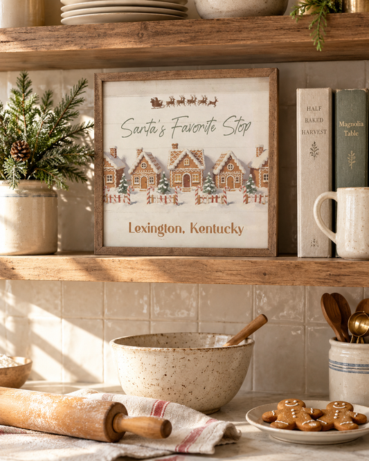 Santa's Favorite Stop | Personalized Wall Art