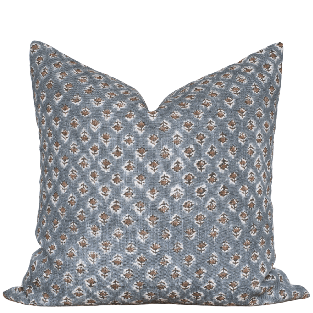 Aster Floral Block Printed Pillow Cover