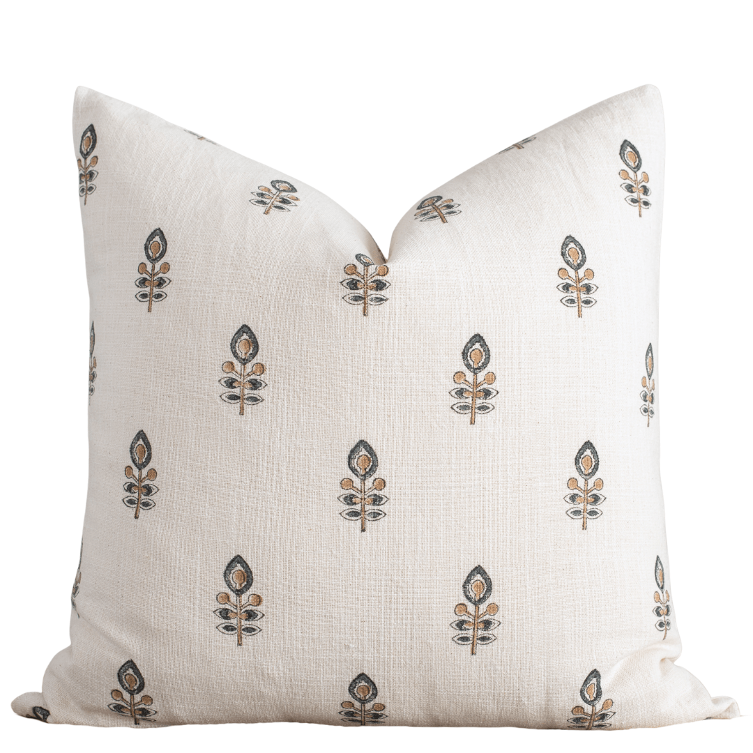 Marla Floral Block Printed Pillow Cover