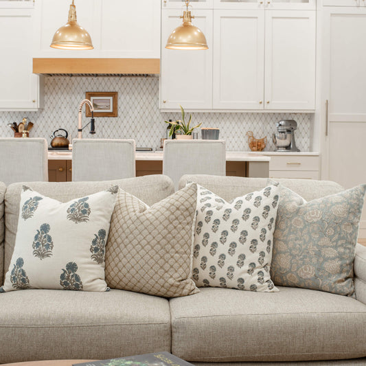 Lark Floral Block Printed Pillow Cover