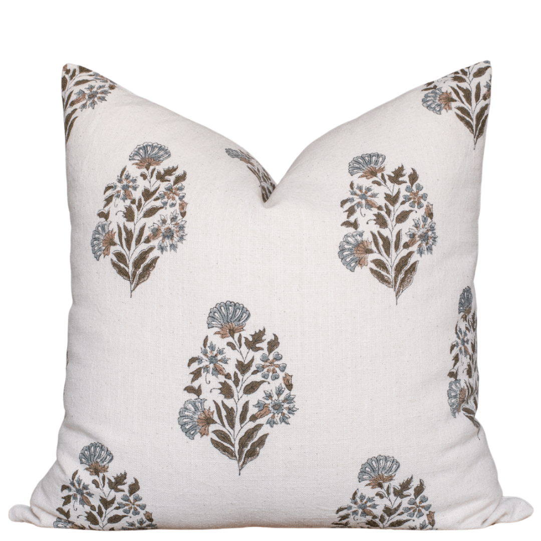 Briar Floral Block Printed Pillow Cover