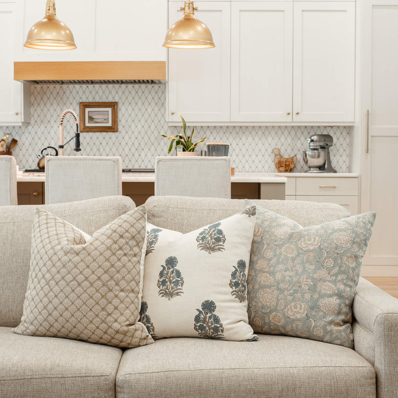 Etta Floral Block Printed Pillow Cover