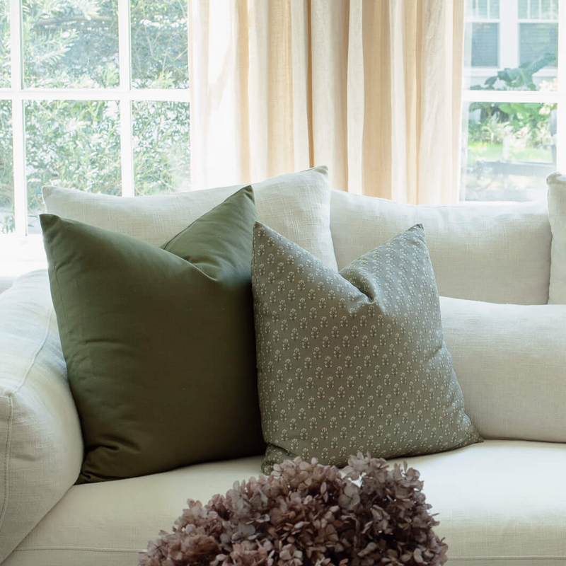 Vivienne Sage Green Floral Pillow Cover