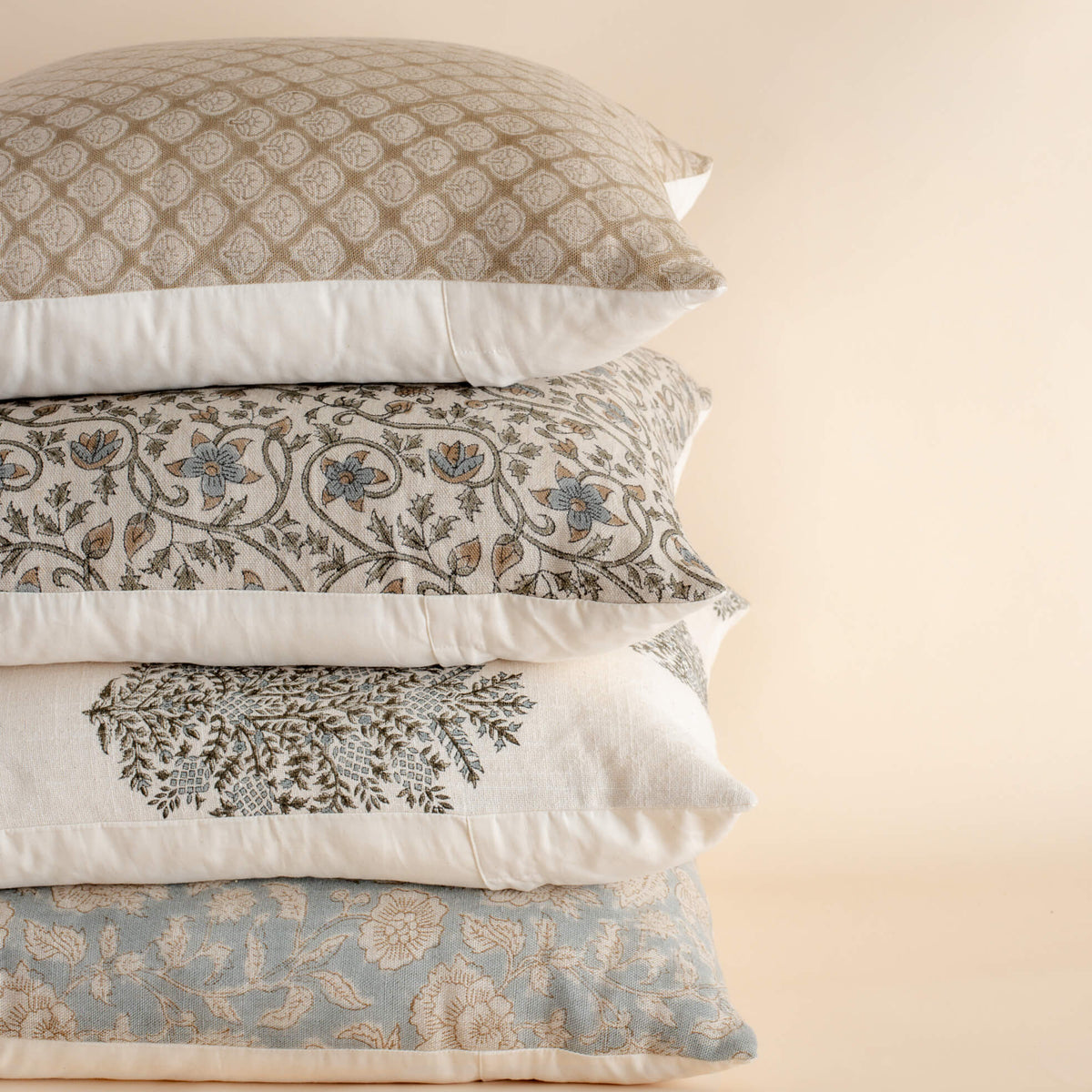 Vanya Floral Block Printed Pillow Cover