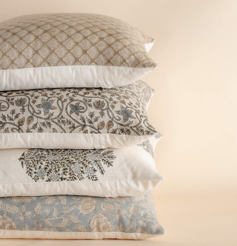 Vanya Floral Block Printed Pillow Cover