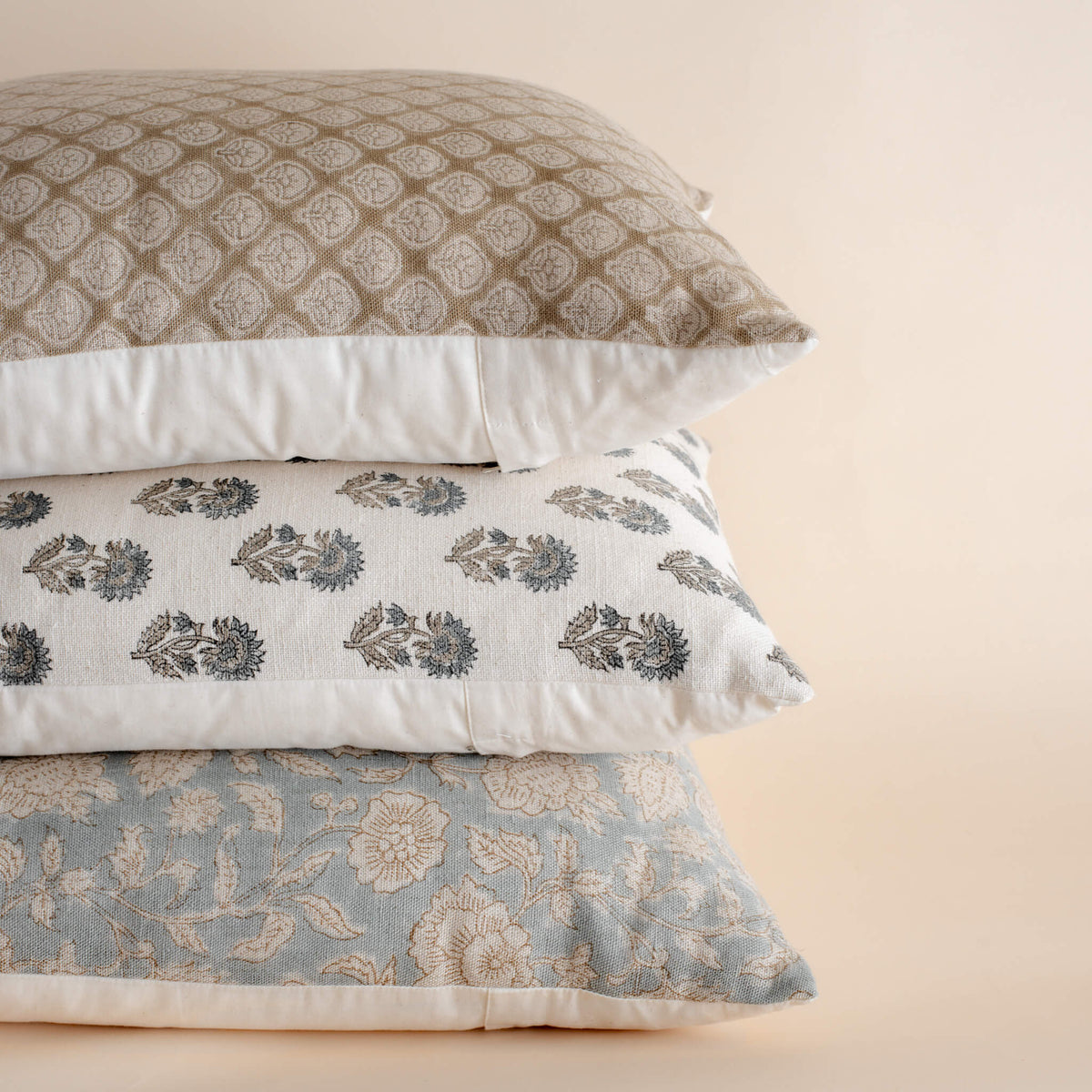 Lark Floral Block Printed Pillow Cover