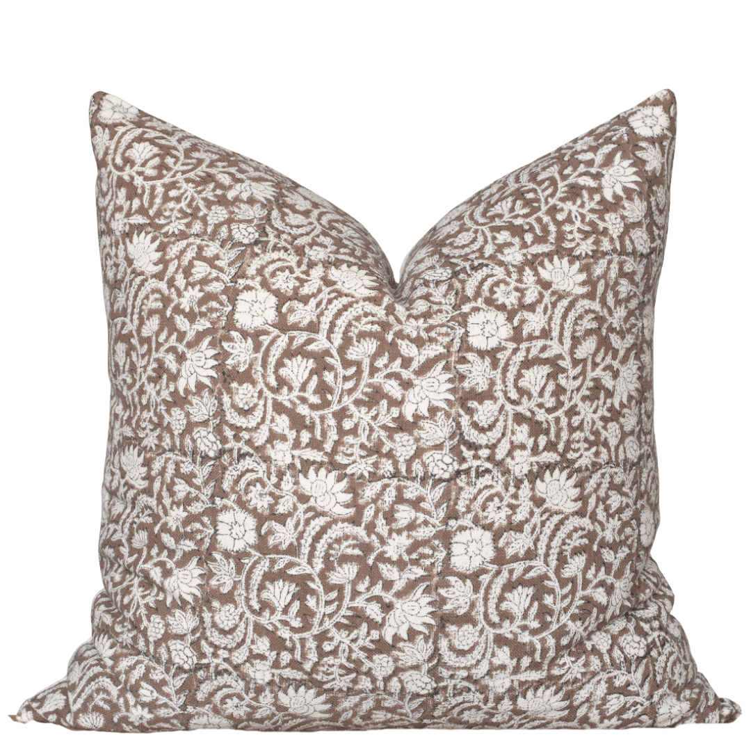 Nina Floral Block Printed Pillow Cover