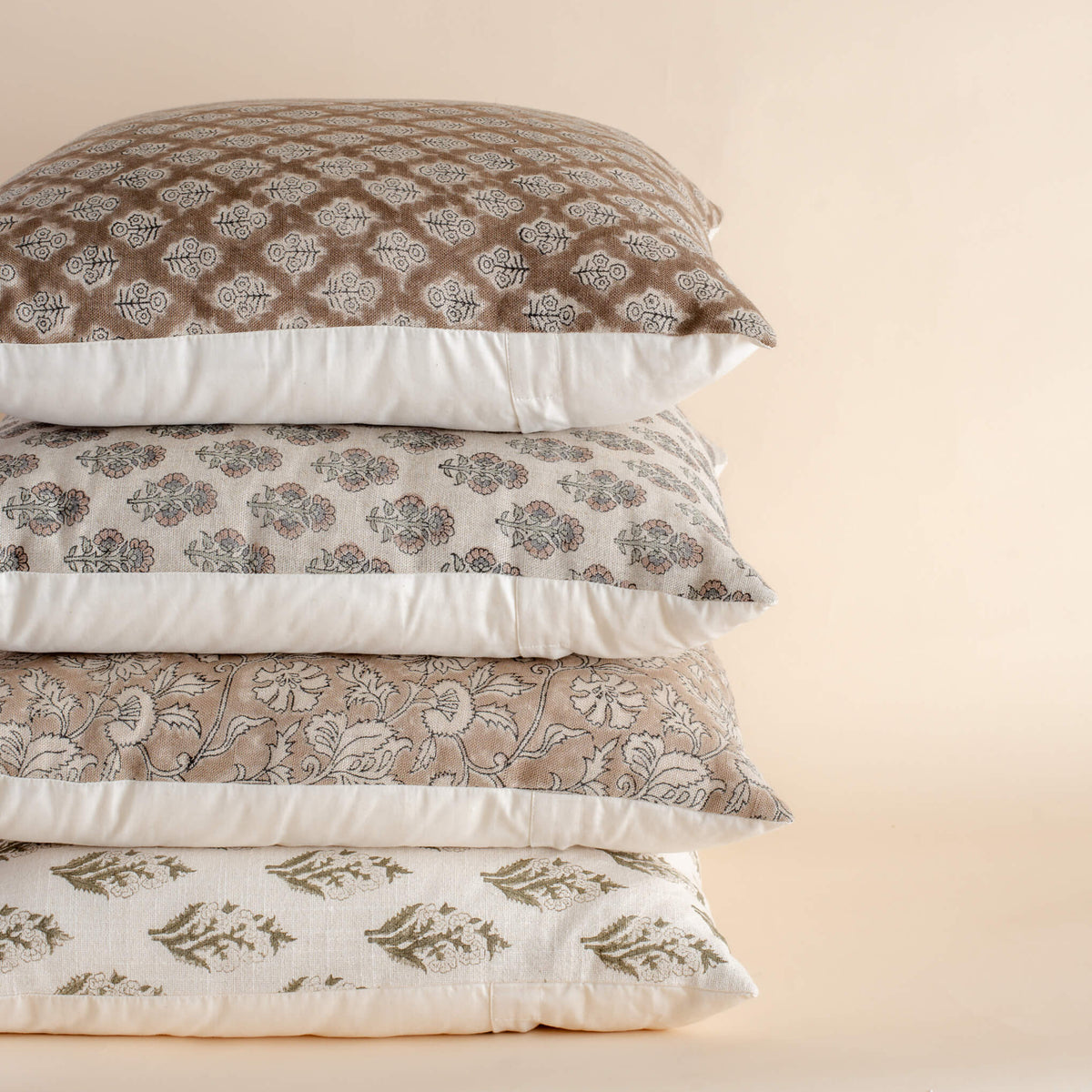 Rosalie Floral Block Printed Pillow Cover