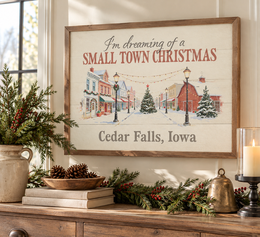 Dreaming Of A Small Town Christmas | Personalized Wall Decor