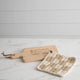 Tan + Cream Check Knitted Pot Holder