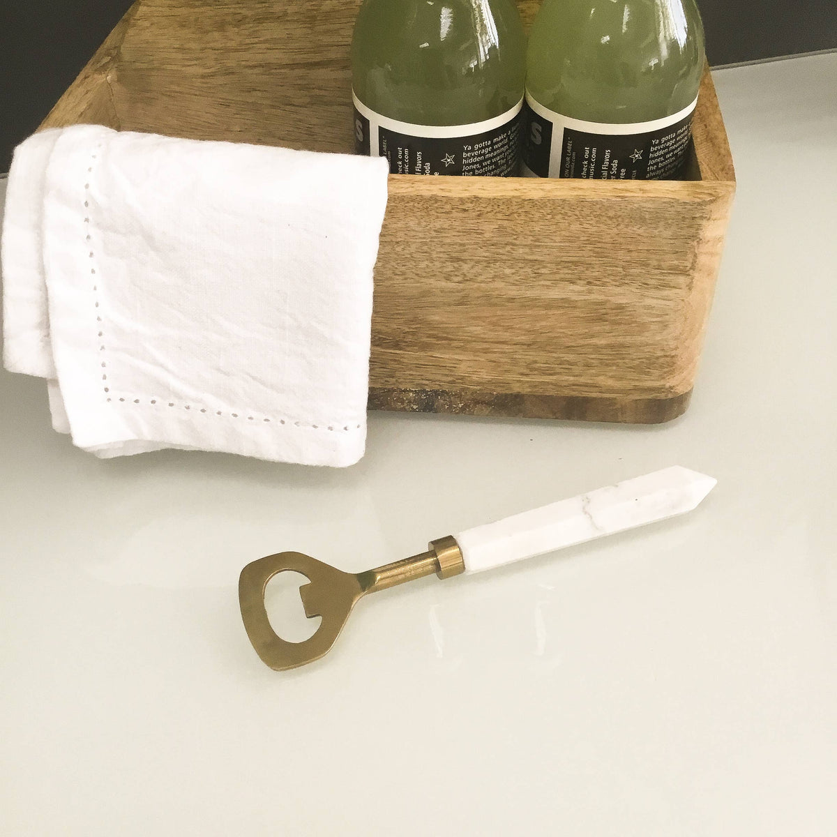 Brass & Marble Bottle Opener