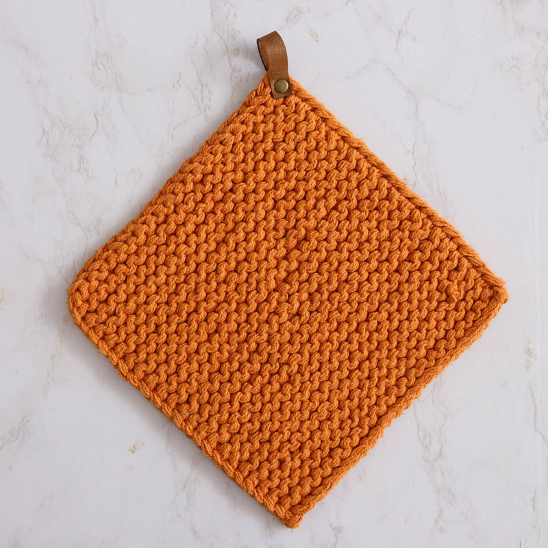 Rust Knitted Pot Holder