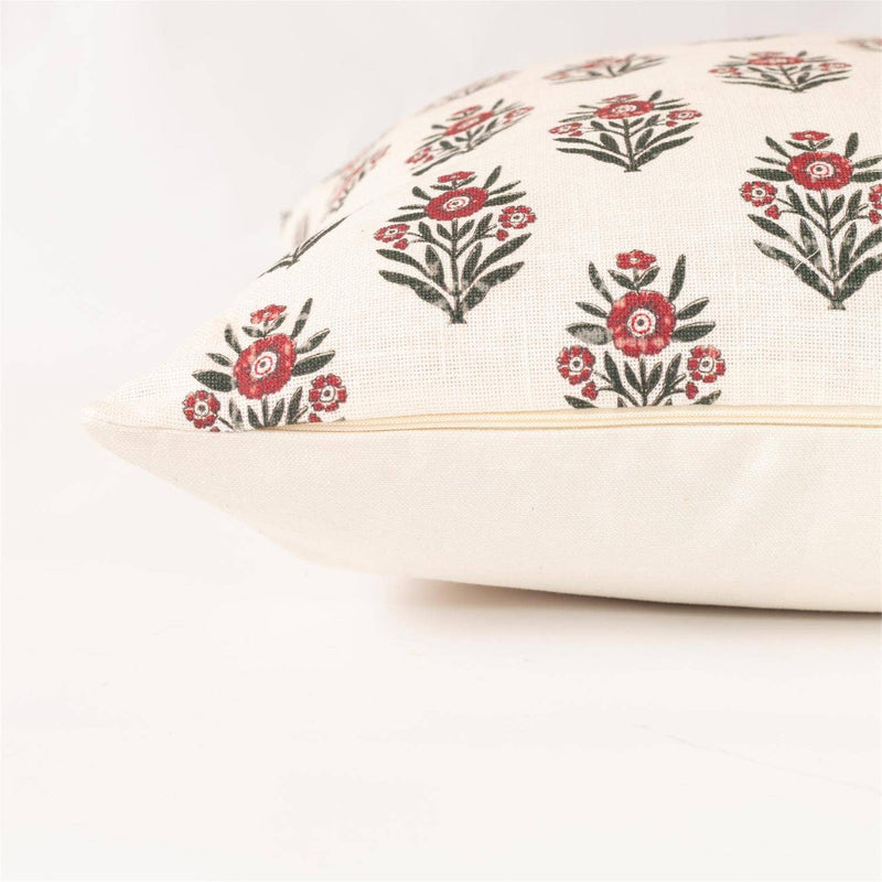 Crimson Block Print Pillow