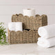 Farmhouse seagrass storage basket with scalloped edge