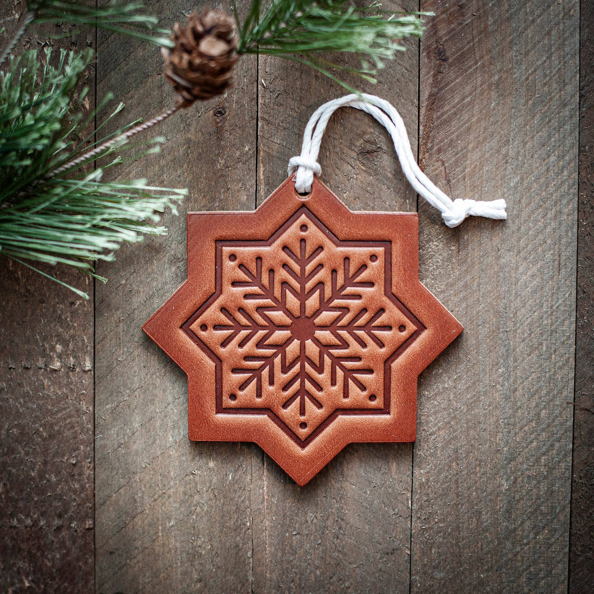 Snowflake Christmas Ornament | Leather
