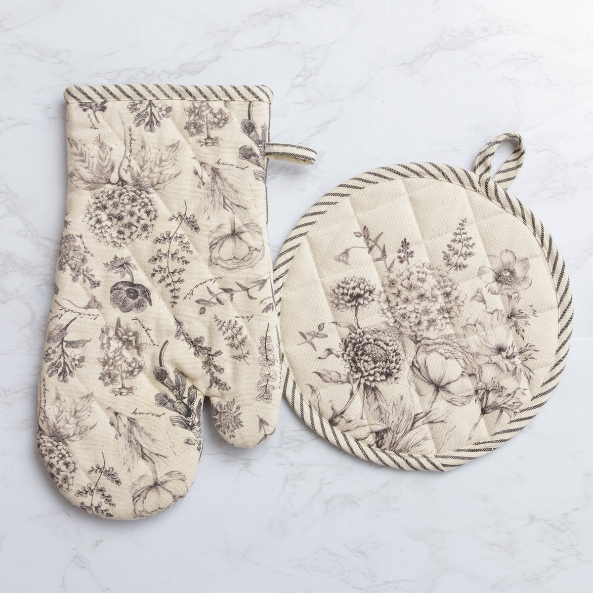 Botanicals Oven Mitt And Pot Holder Set