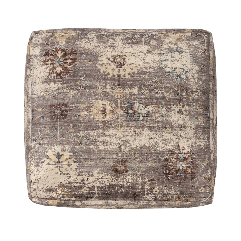 Vintage Floral Pouf Ottoman