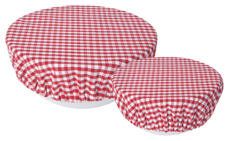 Red Gingham Bowl Covers | Set of 2