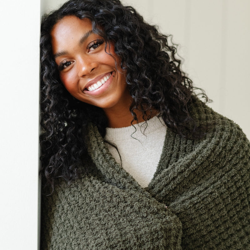 Waffle Knit Throw Blanket