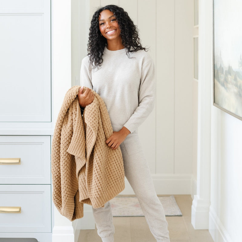 Waffle Knit Throw Blanket